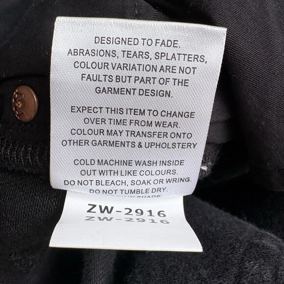 Free People x ZGY DENIM Low Flare Jeans Size 30 Black Y2K Retro Minimalist - Picture 15 of 16